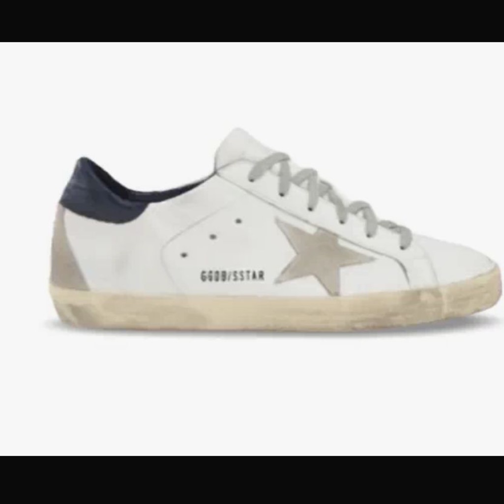 Golden Goose White And Beige Star Sneakers, Size 8